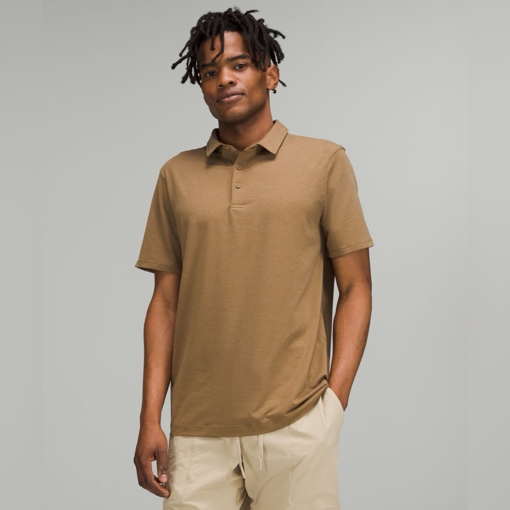 Lululemon Brown Polo Shirt Breathable Lightweight Golf T-shirt Large‎